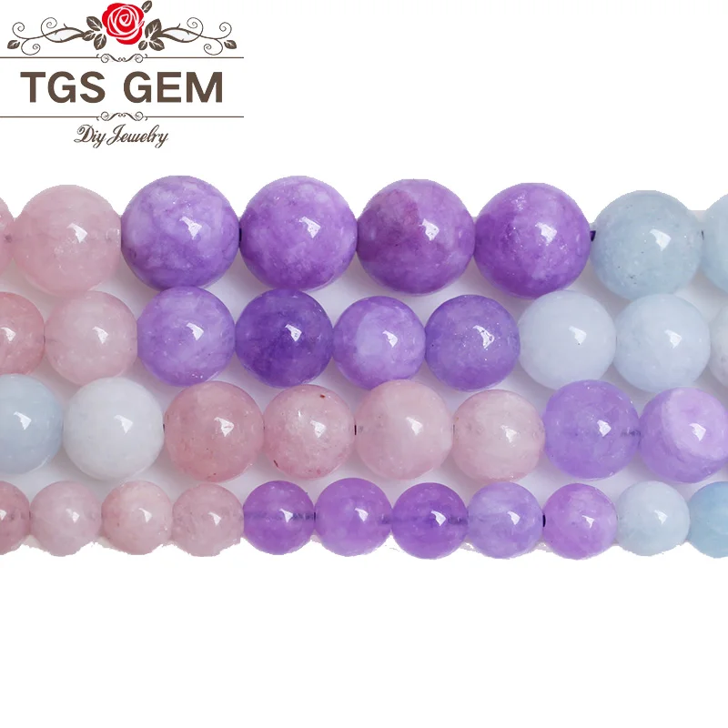 

Morgan stone purple blue pink natural stone beads Peter stone tourmaline loose beads DIY jewelry accessories jewelry