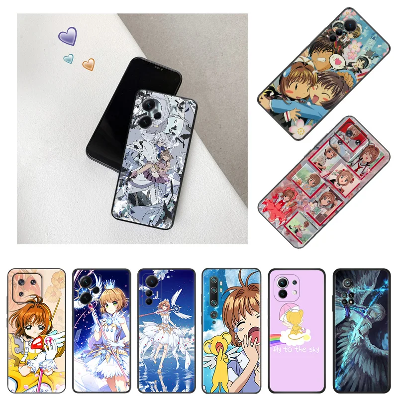 Cardcaptor Sakura Anime Phone Case for Xiaomi 12 Pro 12x 12t 13 Redmi Note13 13c 12s 12c Note12 Lite Shell Black Cases Cover