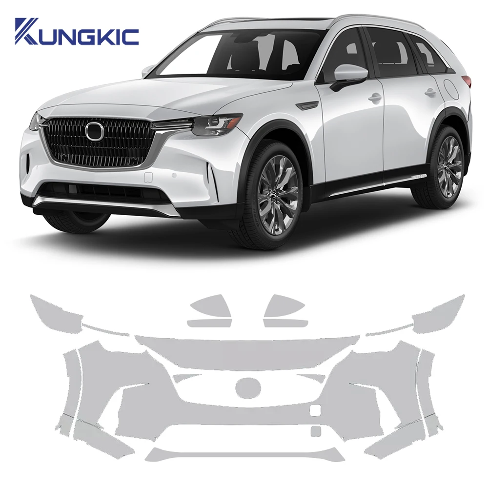 

Для Mazda CX90 2024 CX-90 автомобильная защитная пленка для краски, передний бампер, защита от царапин, внешний ТПУ PPF, прозрачная ремонтная наклейка на кузов