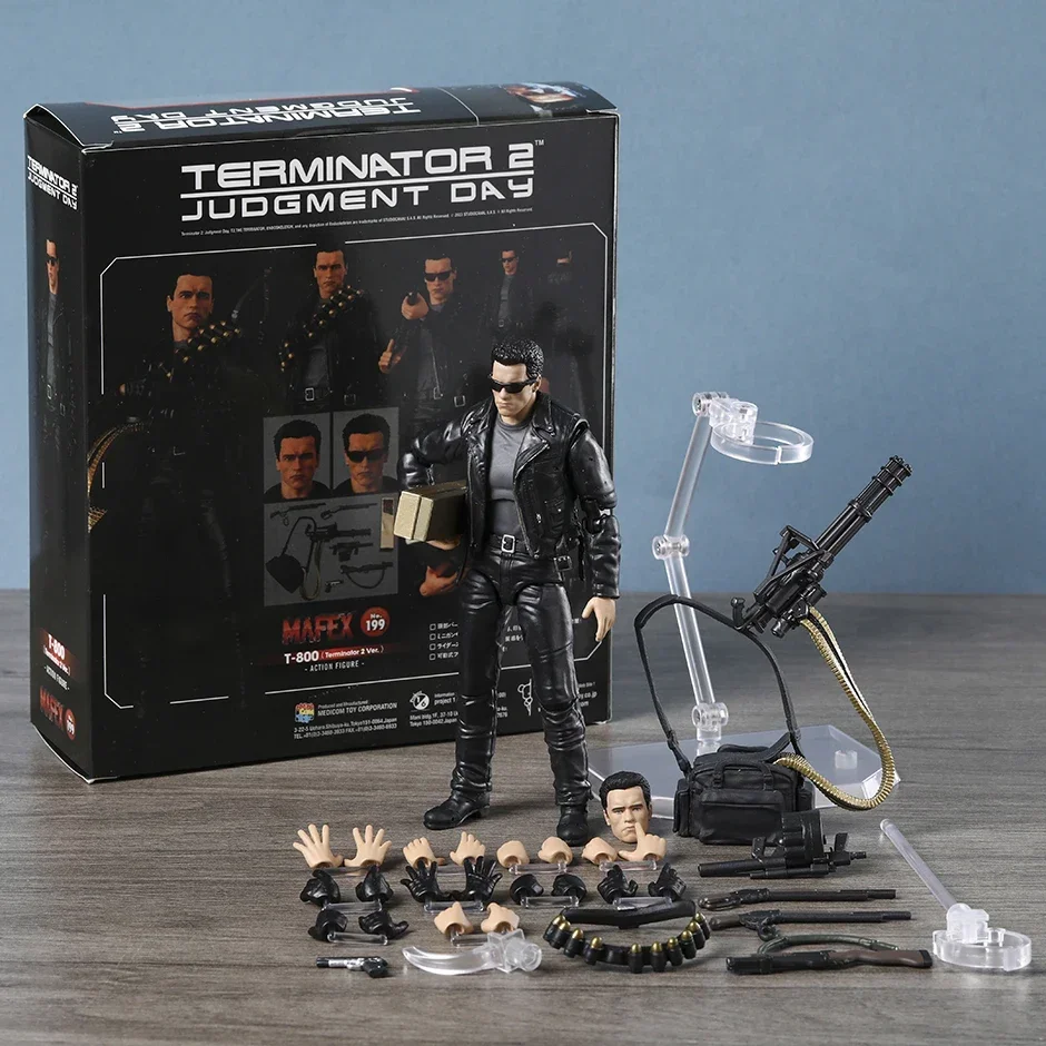 MAFEX No.199 Terminator 2: Dia do Julgamento T-800 (T2 Ver.) Acessórios de modelo Brinquedo Presente Figura de ação Hobbies