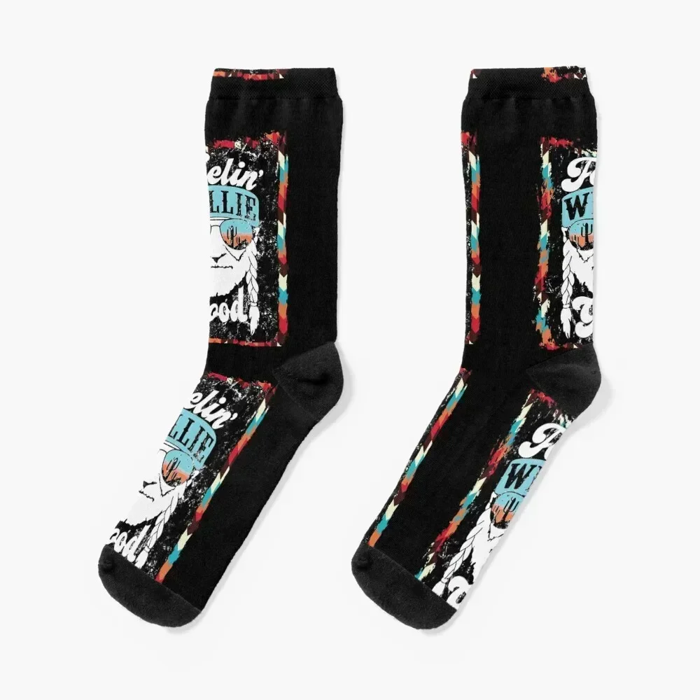 

feeling wille good-willie nelson Socks custom sports christmas gift sheer Men Socks Luxury Brand Women's