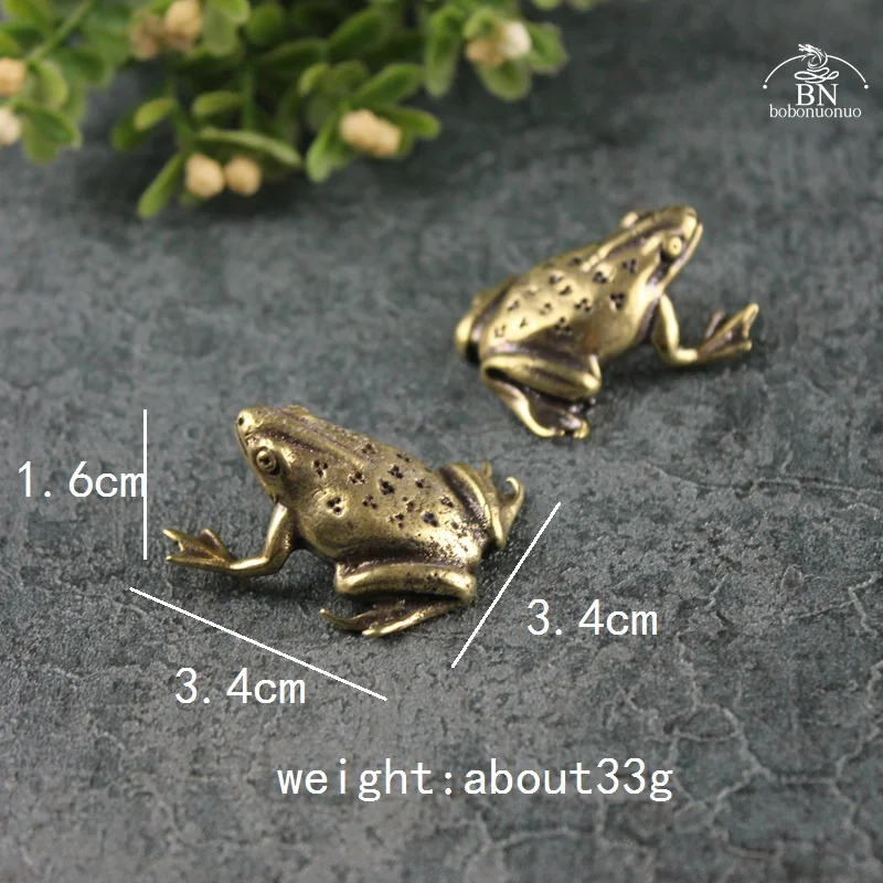 Vintage Copper Mini Frog Statue Ornaments Retro Brass Animal Figurines Toy Home Decor Accessories Office Desk Decorations Gifts