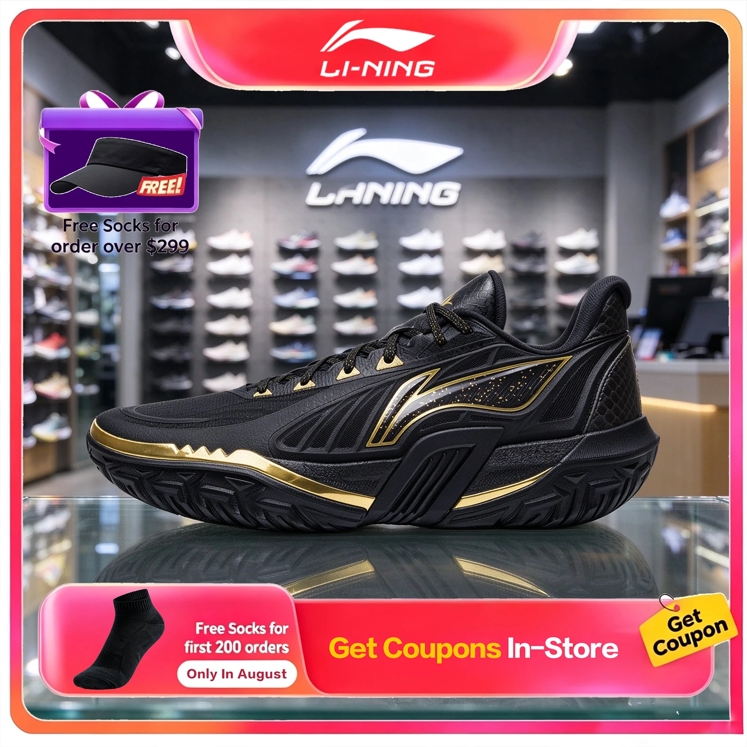 Li Ning JIE AO 3 V2 Men Low Top Basketball Shoes 2026 New Wear Resistant Anti Slip Round Toe Sport Sneakers
