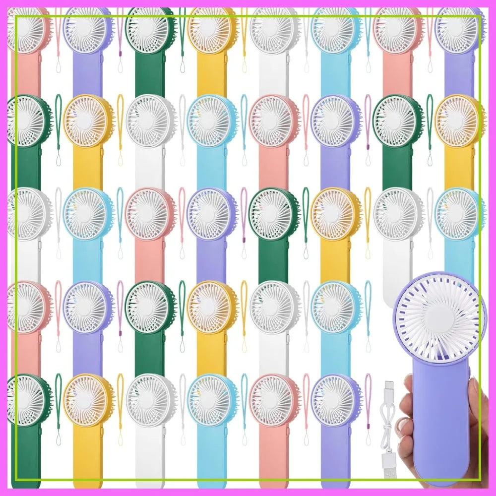 

36 Pack Mini Handheld Fan Bulk, 1 Speed Portable Personal Fan for Travel Camping Indoor Outdoor Summer, Assorted Colors