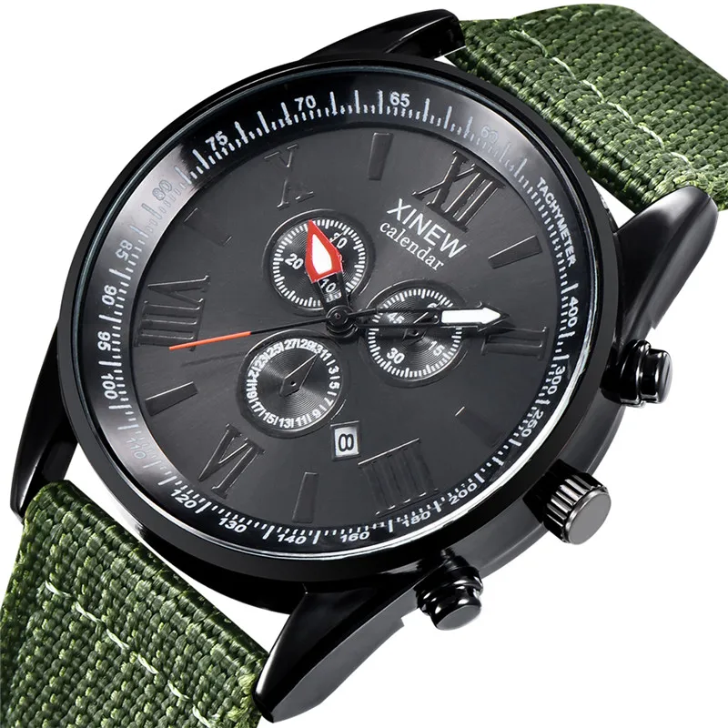 

Подлинные брендовые мужские часы XINEW, модные нейлоновые ремешки для мальчиков, простые кварцевые наручные часы с датой, черные Reloj Hombre Montre Homme Relogio