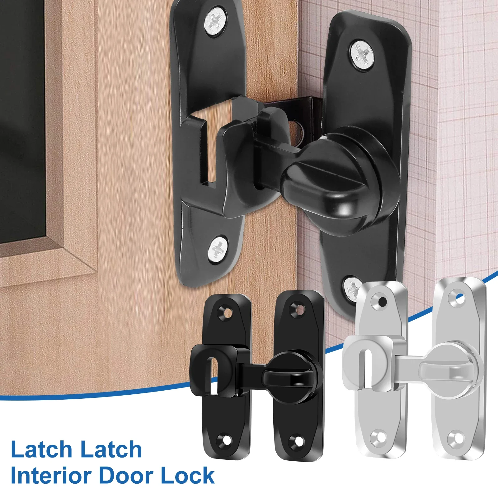 90/180° Flip Barn Door Lock Zinc Alloy Flip Gate Latch Rust-Proof Security Door Latch Sliding Door for Barn Garden Window Drawer