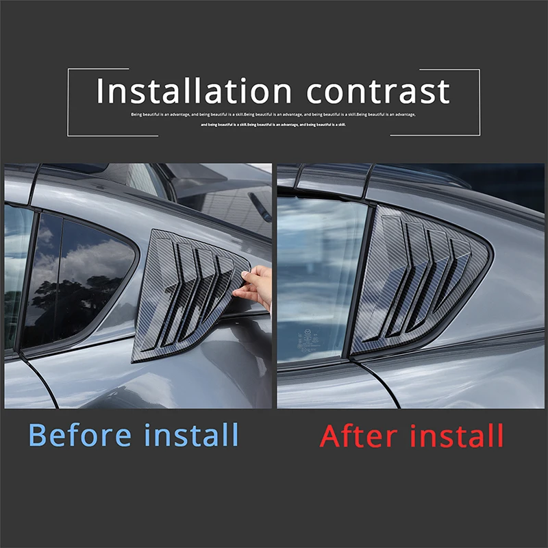 For Mazda MX-5 Miata ND RF 2016-2023 2Pcs ABS Carbon Fiber Rear Side Window Louver Scoop Trim Cover Overlay