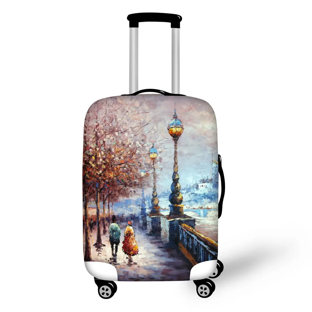 2023 18-32inch Suitcase Cover Oil Painting Trolley Case Thicking Stretch Protection High Travel Accessories for Luggage