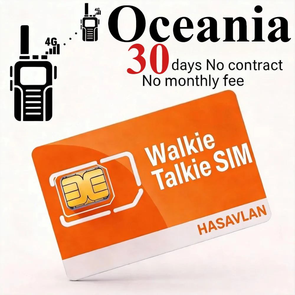 SIM-карта для рации, без абонентской платы и контракта, 4G LTE M2M, 300 МБ/30 дней для радиостанций ZELLO POC K300, ZOVAGOLO OCEANIA