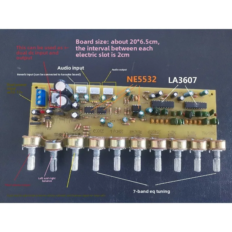 Fever Tuning Board LA3607 Audio Front Board EQ Equalization Board, Power Amplifier Front Amplifier Board