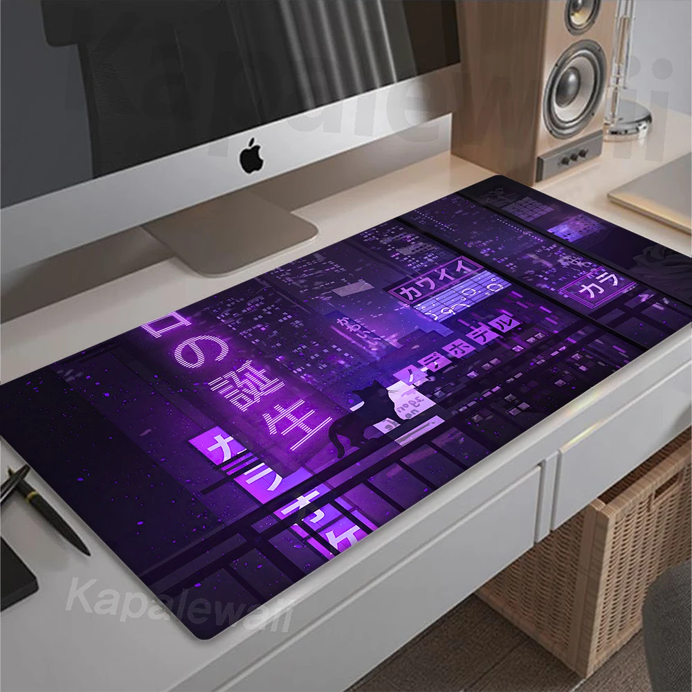 

Game Pixel Japan Street Mouse Pad Gamer 900x400 XXL Mouse Mat Gaming Neon City Mousepad Table Pads Deskmat Keyboard Mats