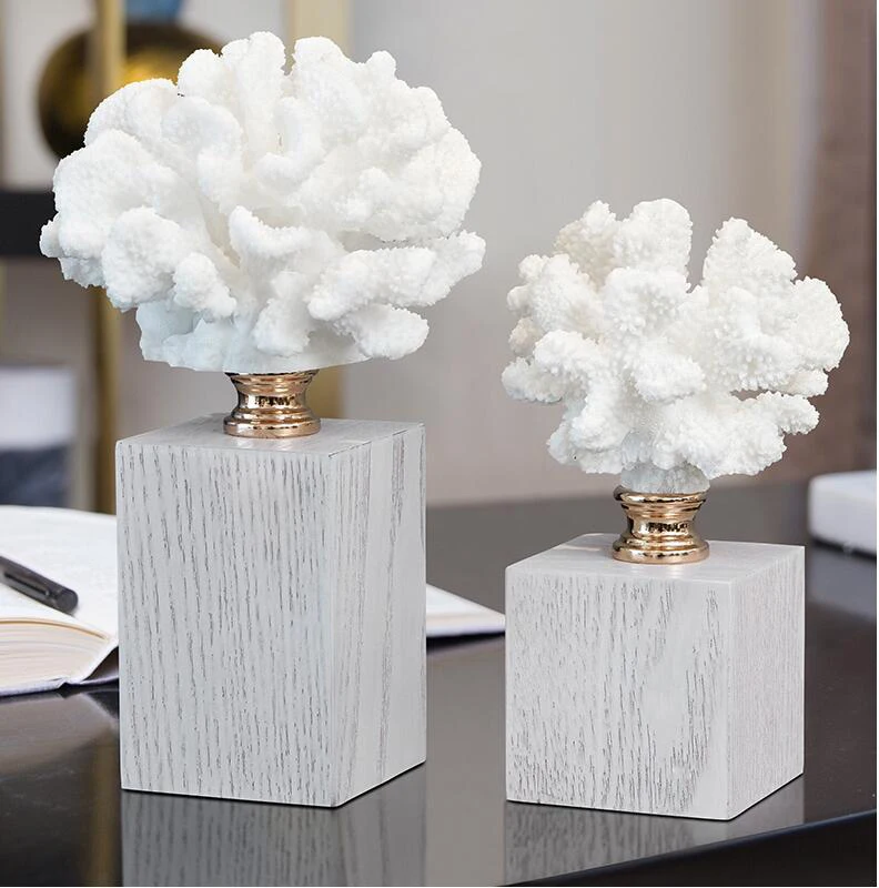 

Simple Modern Simulation Coral Wood Stand Resin Ornaments Home Livingroom Figurines Crafts Hotel Office Coffee Table Decoration