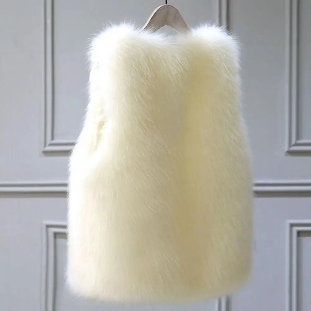 Lightweight Women Vest Cozy Fluffy Faux Fur Vest for Women Soft Thick Cardigan Resistant Plus Size Waistcoat Women Furry Vest