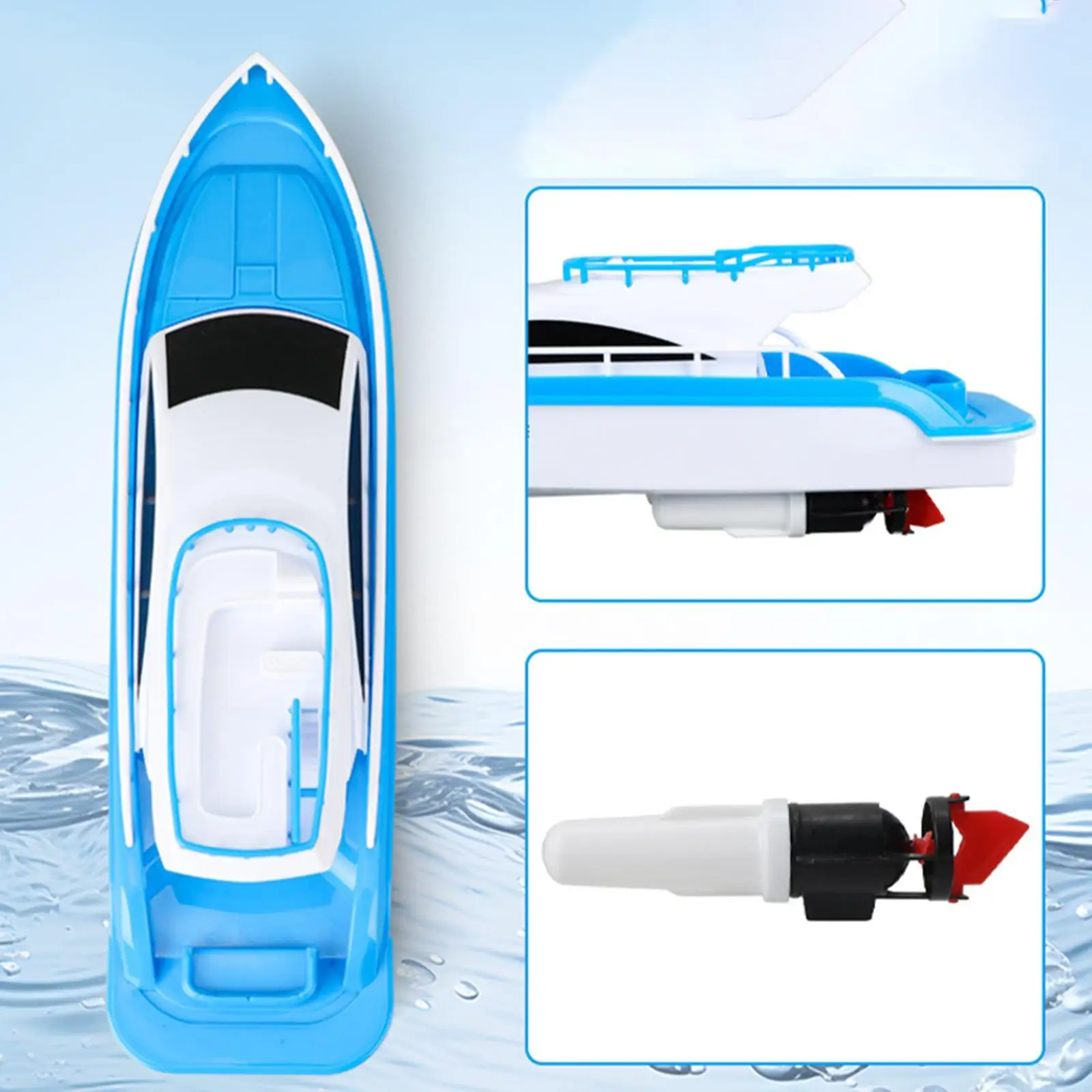 لعبة القارب السريع الكهربائية لعبة الماء لعبة قارب الحمام للأطفال الأولاد والبنات باللون الأبيض