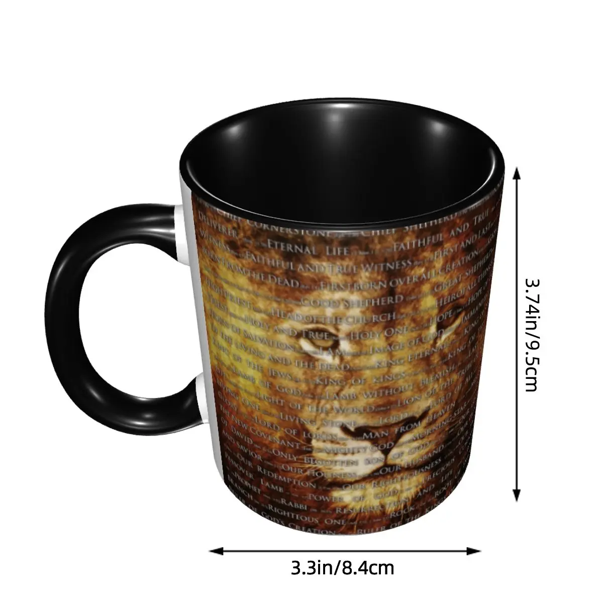 Customized The Names Of God Jesus Lion Coffee Mug DIY Christian Catholic Ceramic Milk Tea Cups