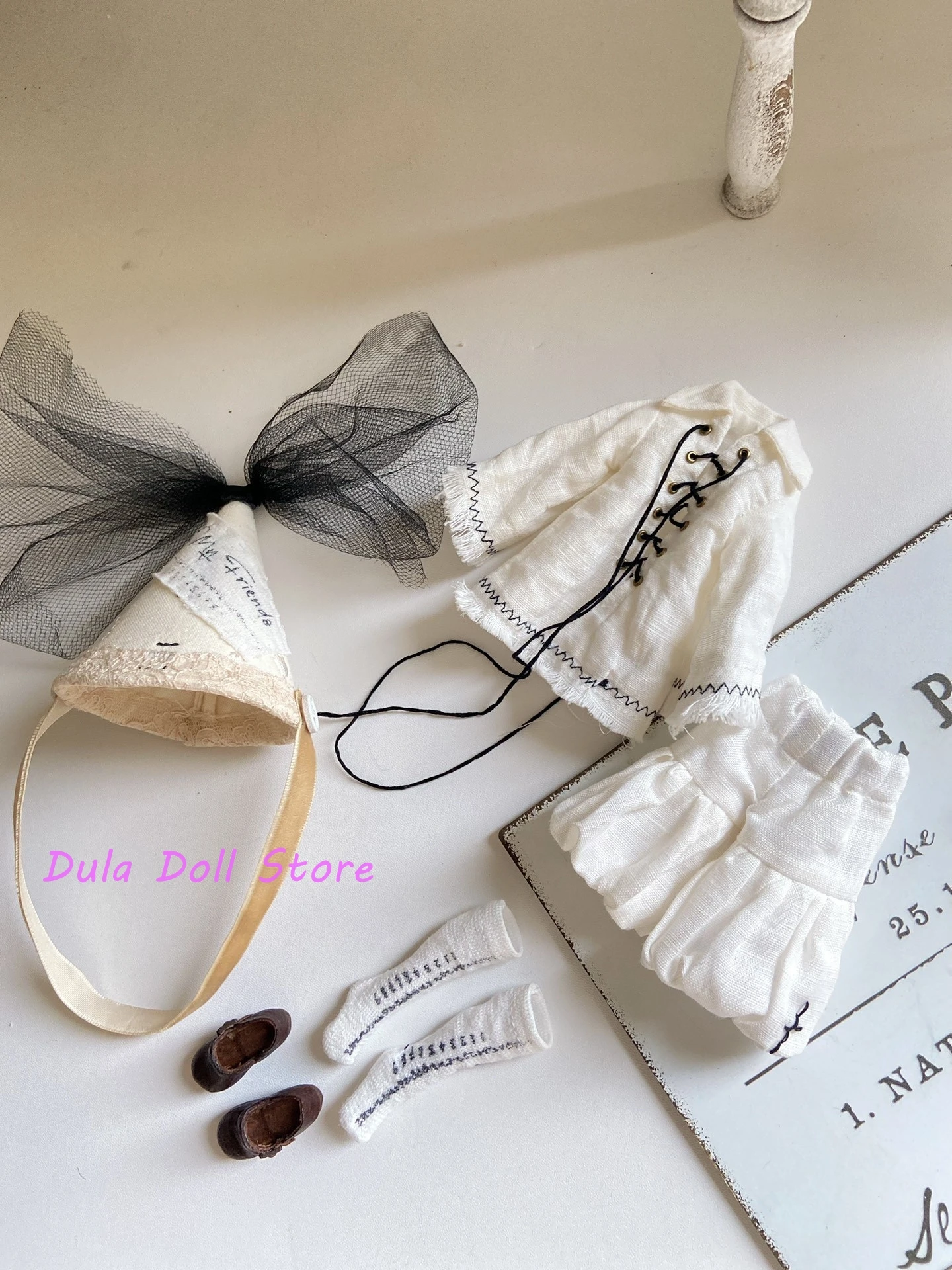 

2026 Dula Doll Clothes Dress Old white strap set Blythe Landoudou Landazz ob24 ob22 Azone Licca ICY Doll