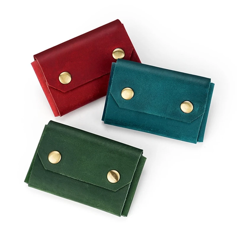 Crazy Horse Leather Card Holder Wallet Credit Card VIP Case Coin Purse for Men Women Use Daily Travel Office Business Card