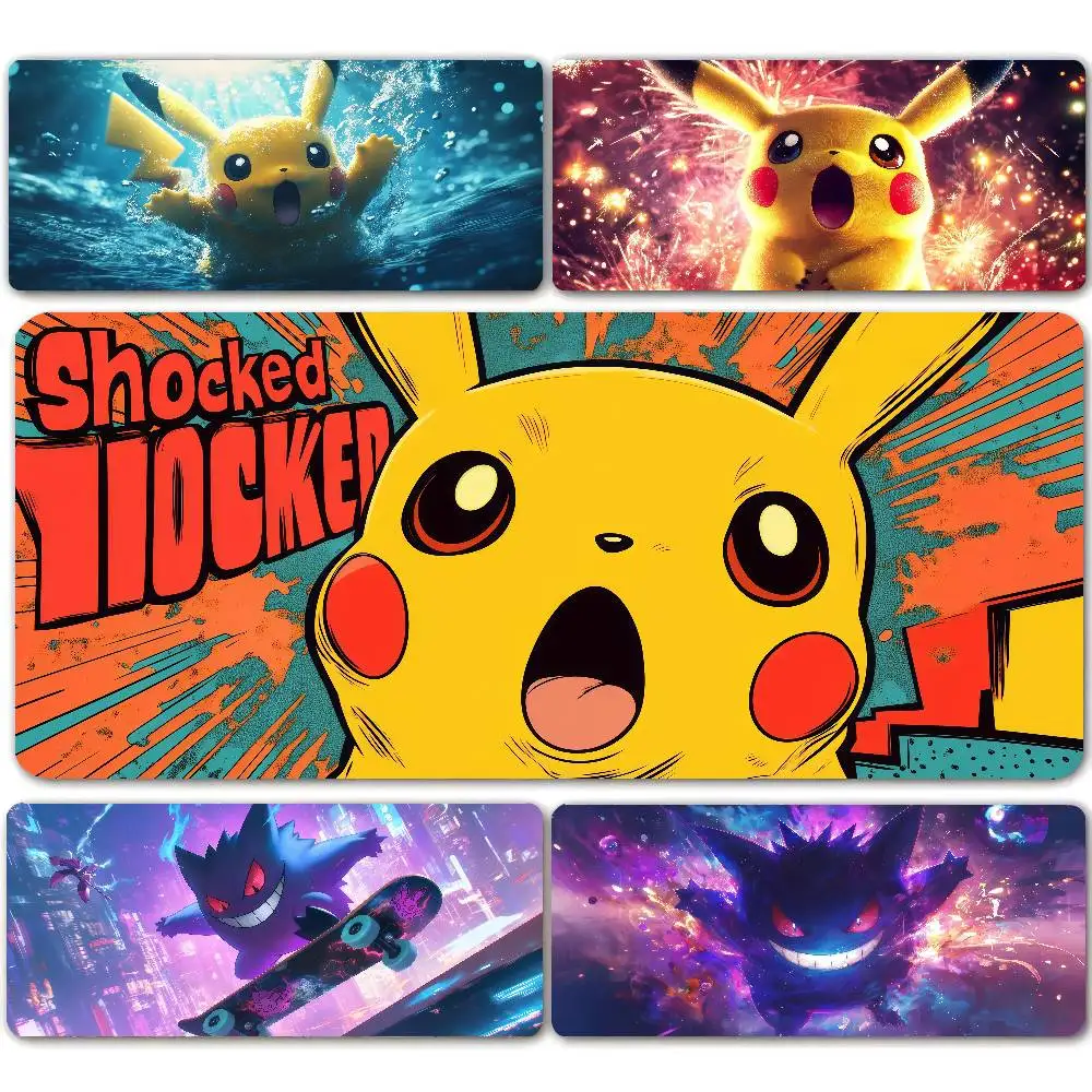 Pokemon Snorlax Gaming Mouse Pad Large Desk Mat 2MM Stitched Edge Keyboard Pad Non Slip Rubber Base Office Table Mat