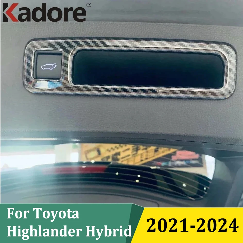 

Для Toyota Highlander Hybrid 2021 2022 2023 2024, задний багажник, задняя дверь, переключатель, рамка, накладка, автомобильная наклейка, аксессуары для интерьера