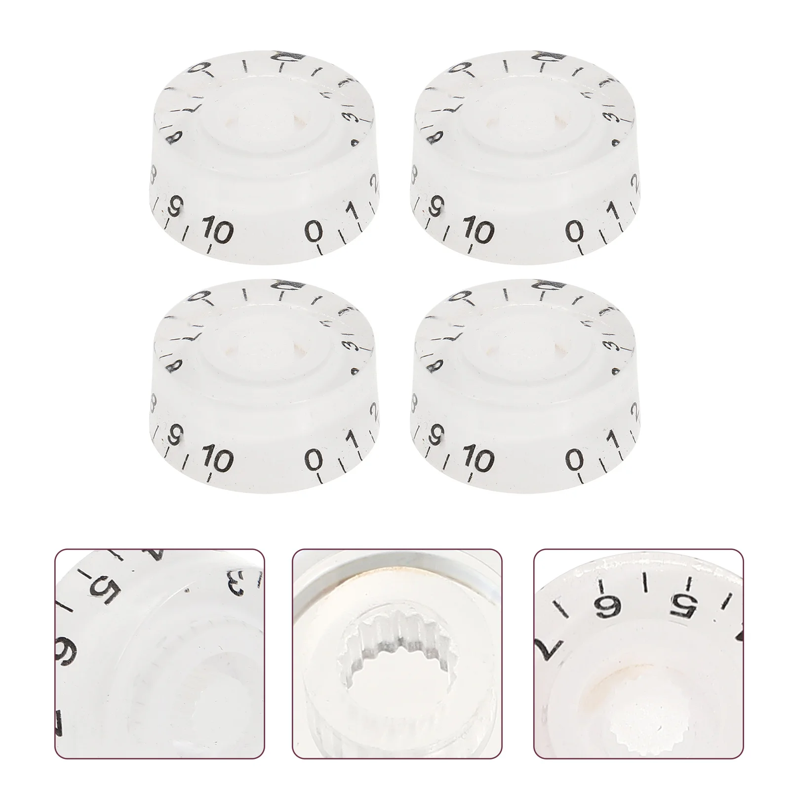 

4 Pcs Electric Guitar Accessories Potentiometer Knob Knobs Bass Volume and Tone Pointer Indicator Plates