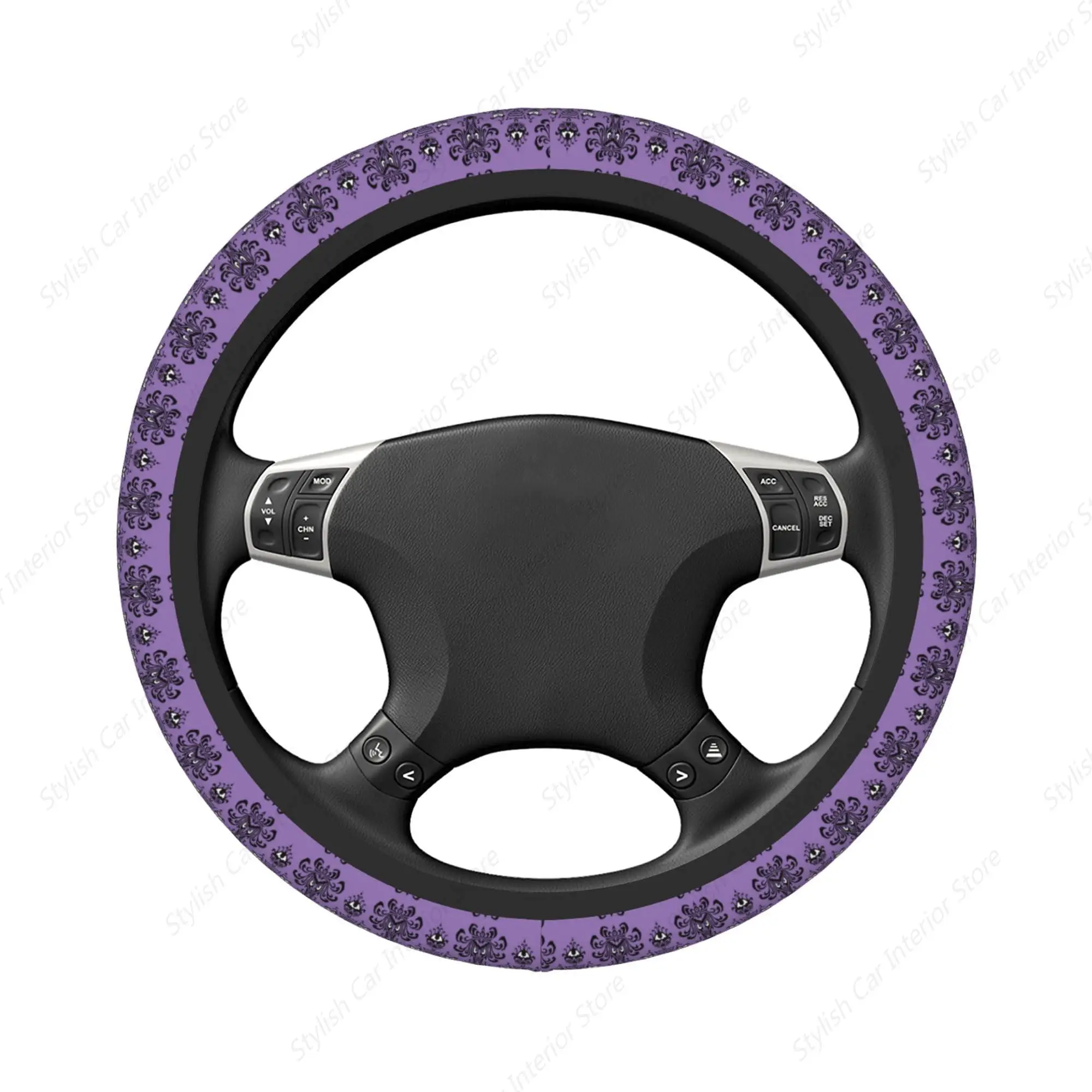 Haunted The Mansion Steering Wheel Cover Cute Universal 15 Inch Car Accessories Protector for Women Fit Auto SUV