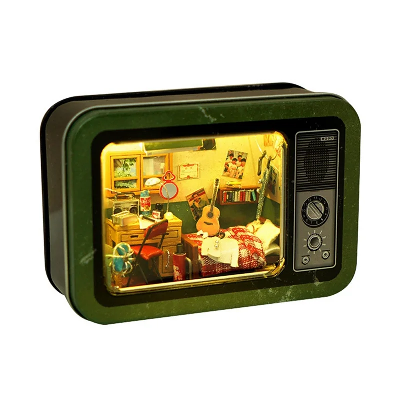 

M15K-Diy Hut жестяная коробка ручной работы, модель памяти детства, детский подарок на день рождения