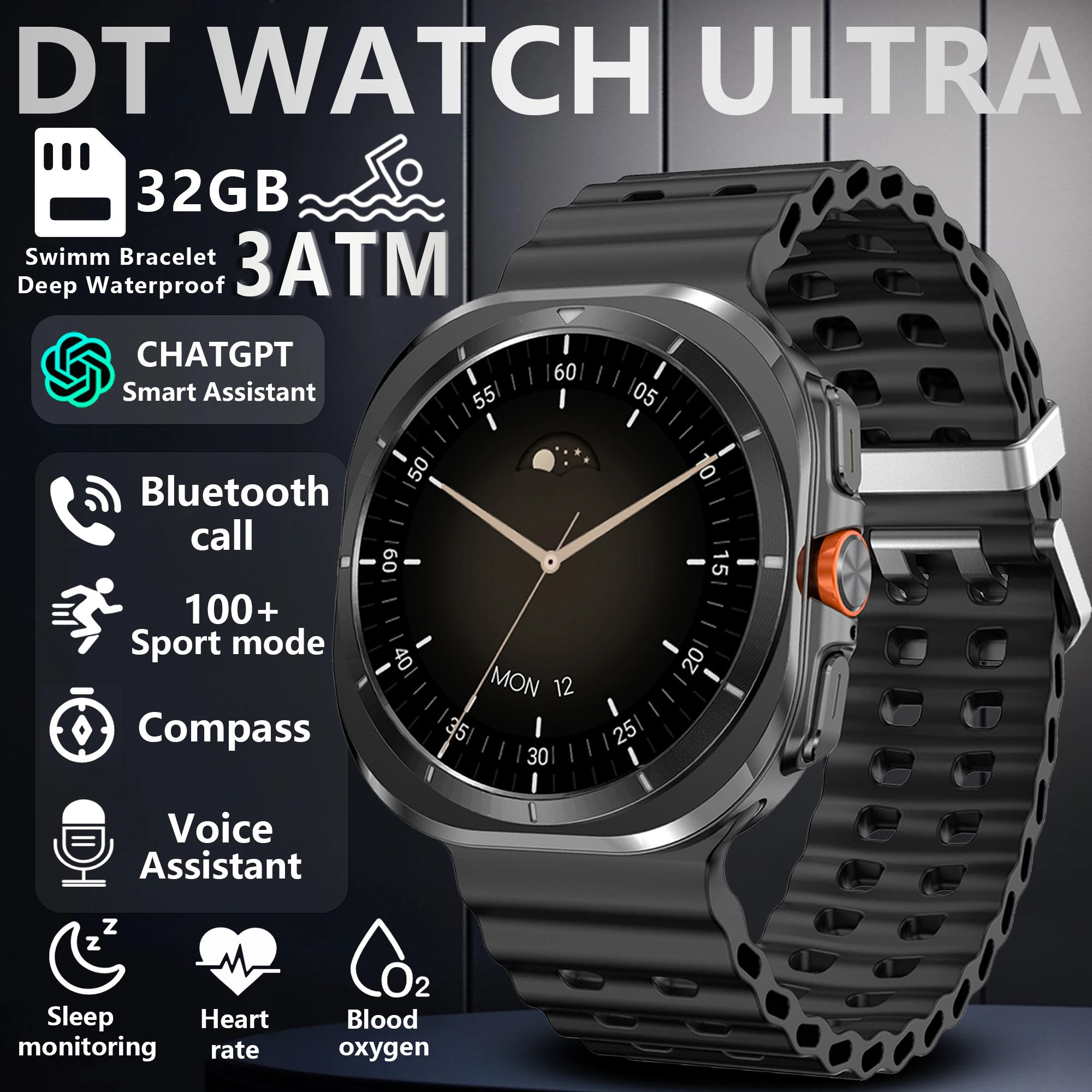 

2025 New DT 7 ULTRA with 32GB Large Memory Bluetooth Call MP3 Video Local Playback Health Monitoring