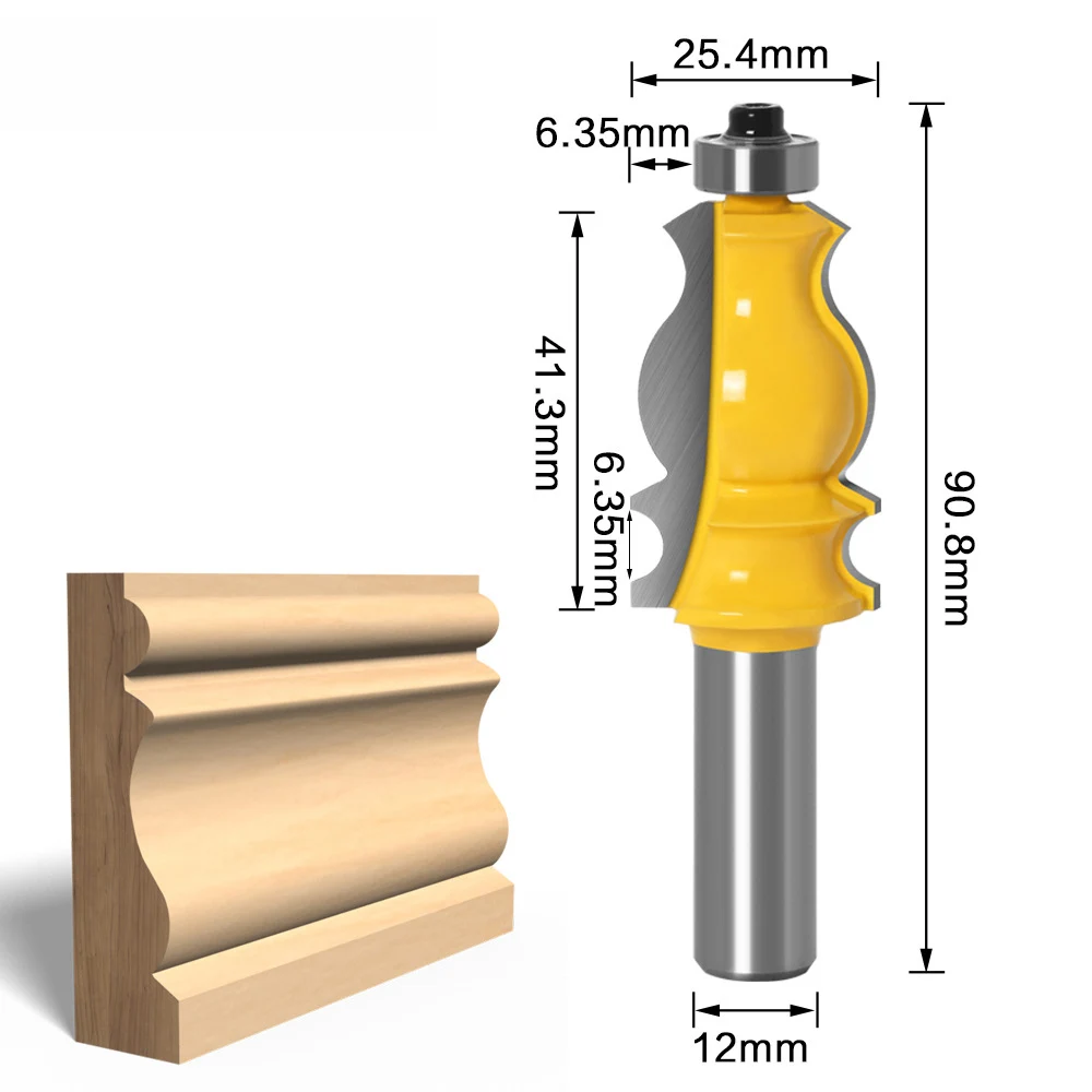 1 Pc, 8mm 12mm Shank, 1/2 Inch Shank Fish Tail Handrail Cutter - For Decorative Line Carving, and Corner Profile Cutting