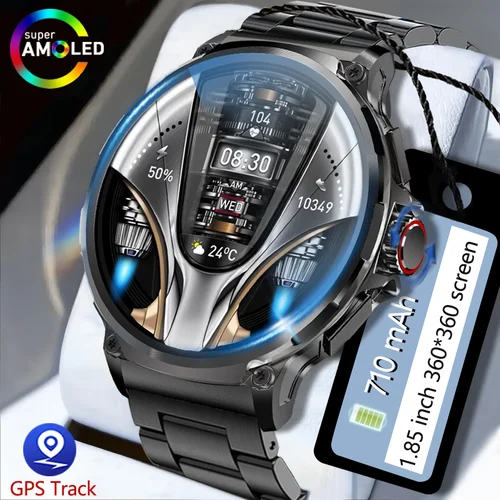 화웨이 샤오미 남성용 GPS 트랙 스마트 워치, 1.85 인치 울트라 HD AMOLED 스크린, 710 Mah 배터리, 블루투스 통화 스마트워치, 2024 신제품  Best5