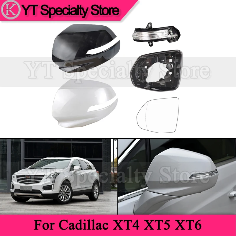 

Kamshing Rearview Mirror Cover Lid For Cadillac XT4 XT5 XT6 Side Mirror Turn Signal Light Mirror Glass Lens Mirror Frame