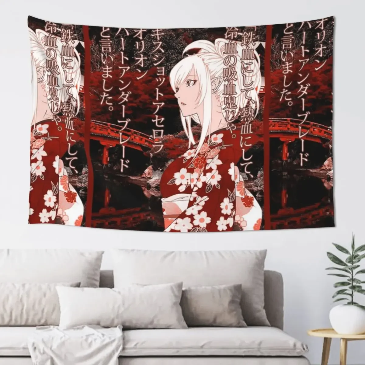 Kiss-Shot Yukata Tapestry Anime Decor Bathroom Decor Tapestry