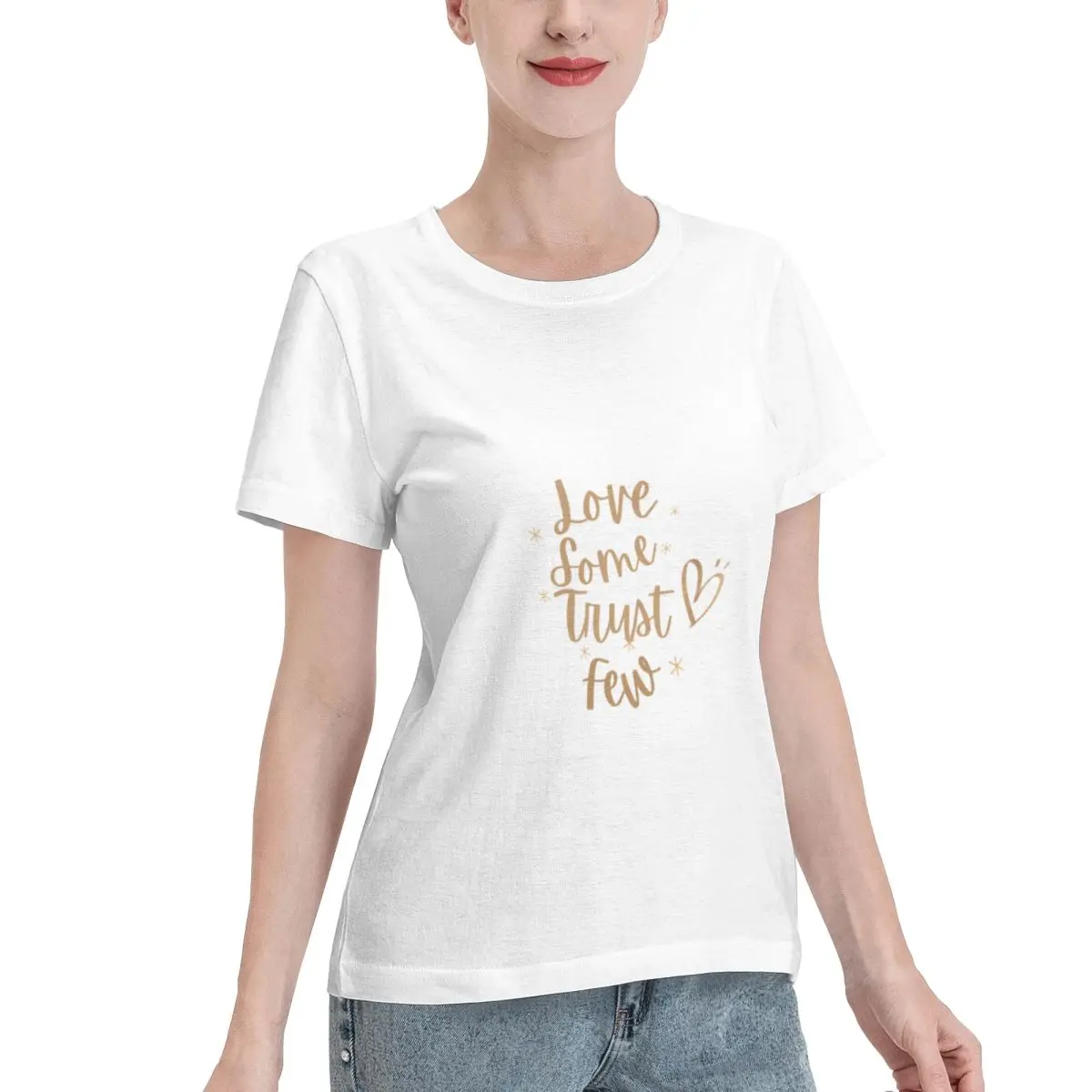 Ootd Favorite Love Some Trust Few Women's T-shirt College Wear Solid Color Tee