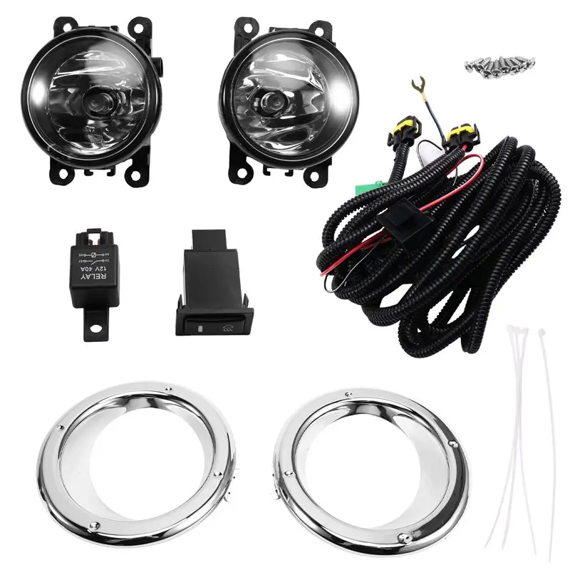 

Прочный комплект противотуманных фар для переднего бампера с проводкой, лампами и переключателем для Nissan Patrol Y61 2005-2009, 1 комплект, автомобильные аксессуары