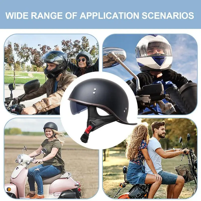 

Motorcycle Helmet Dirt Bike Half Face Helmet With Duck Tail Shock-Absorbing Men Motorbike Headwear For Racing Street Riding