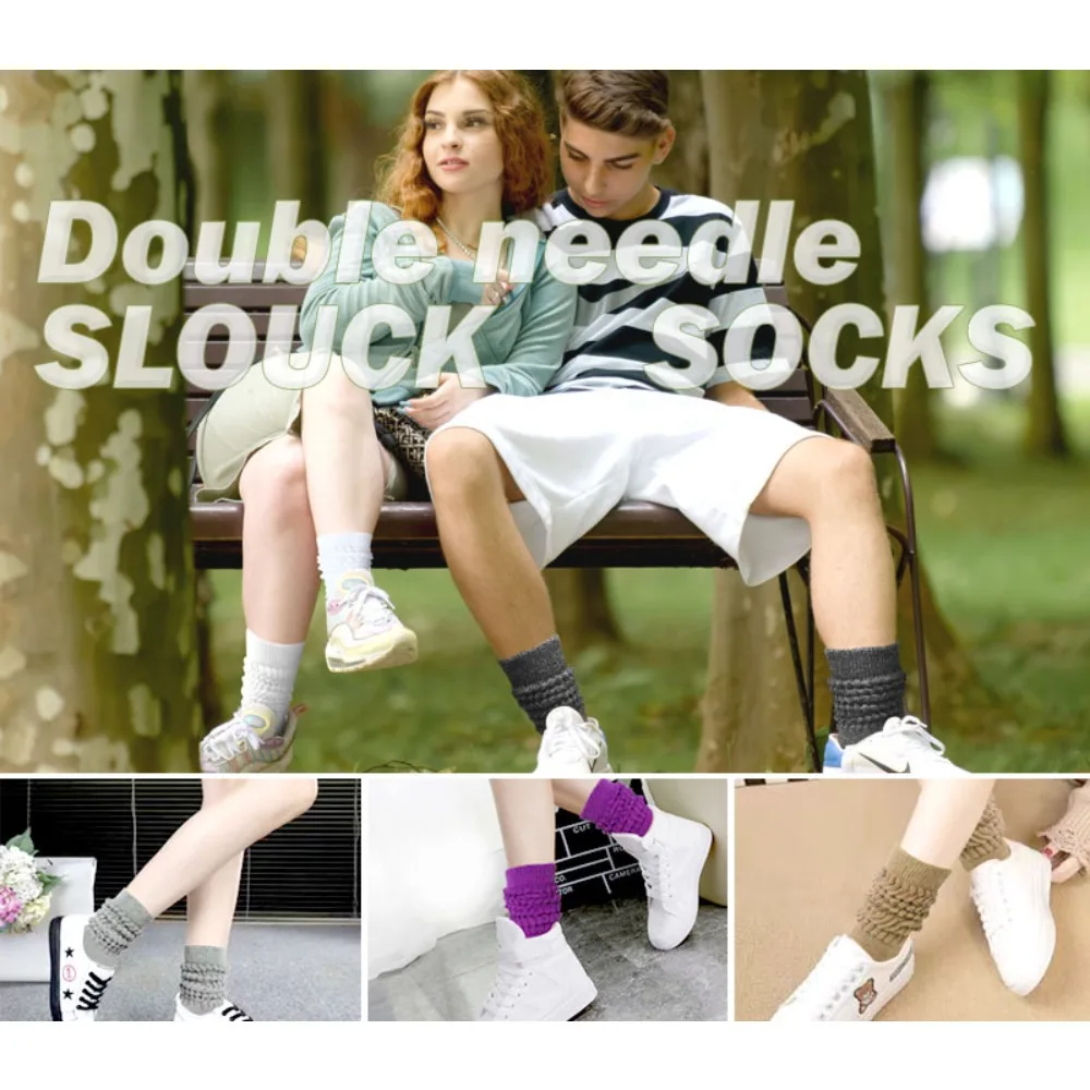 Candy Slouch Socks Cotton Women\'s Casual Loose Knee Length Hosiery Men Women Long Stockings Autumn/Winter Warm Stacked Socks 양말