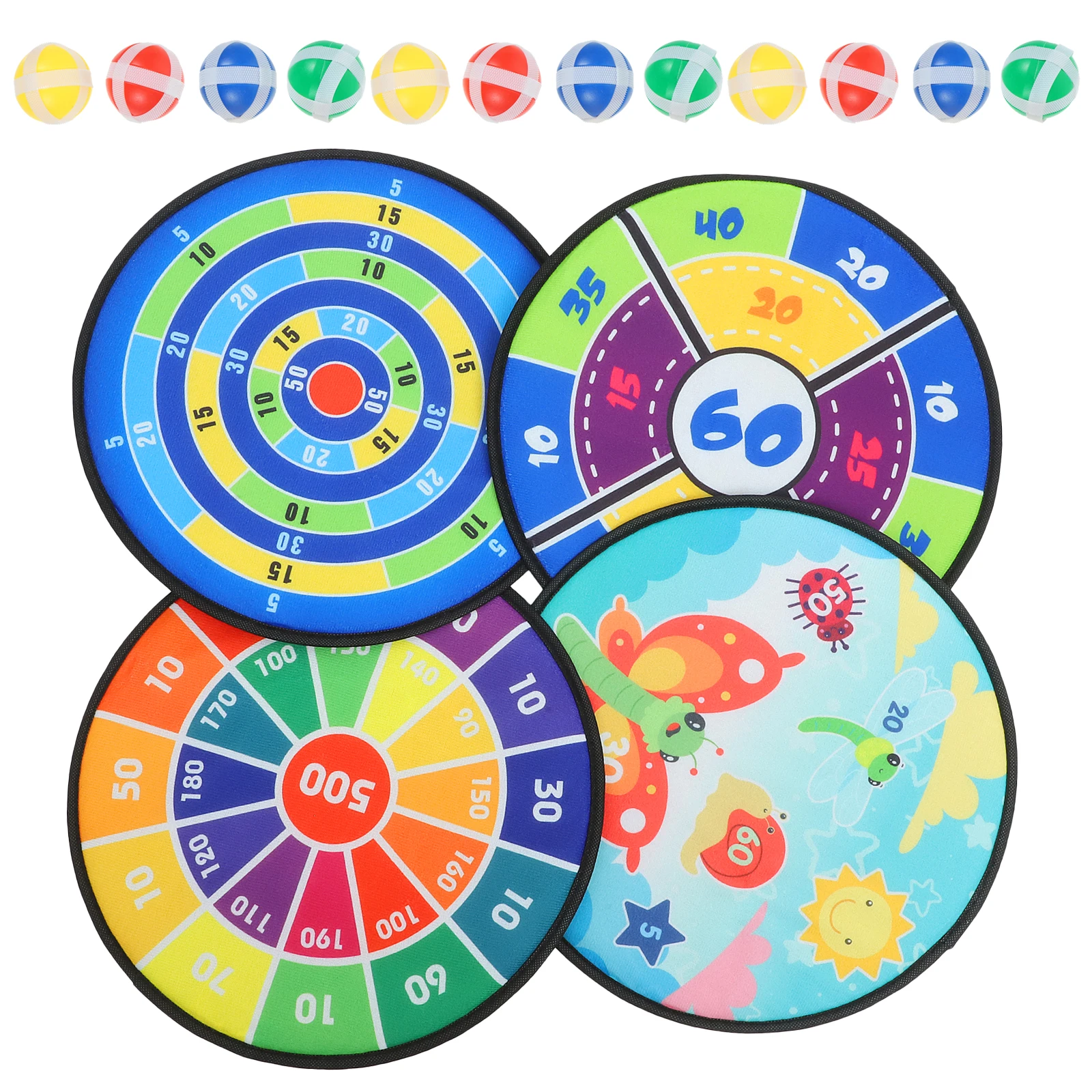 4 Sets Dart Plate Sticky Ball Toys Target Throwing Cloth Child Outdoor for Kids