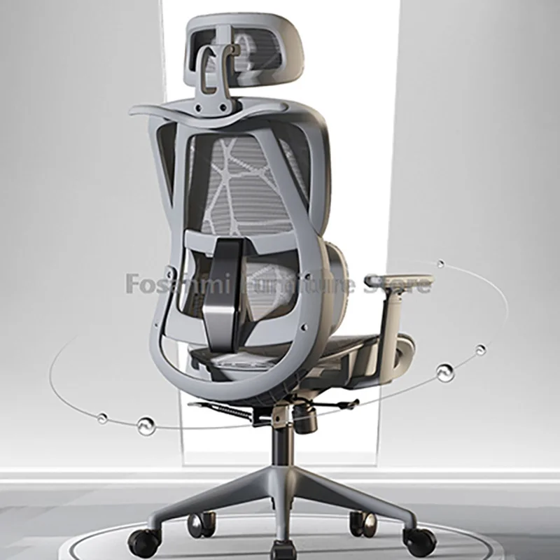 Sedia da ufficio per computer in rete traspirante con braccioli e supporto lombare Sedia da scrivania ergonomica regolabile Sedia da gioco per la casa