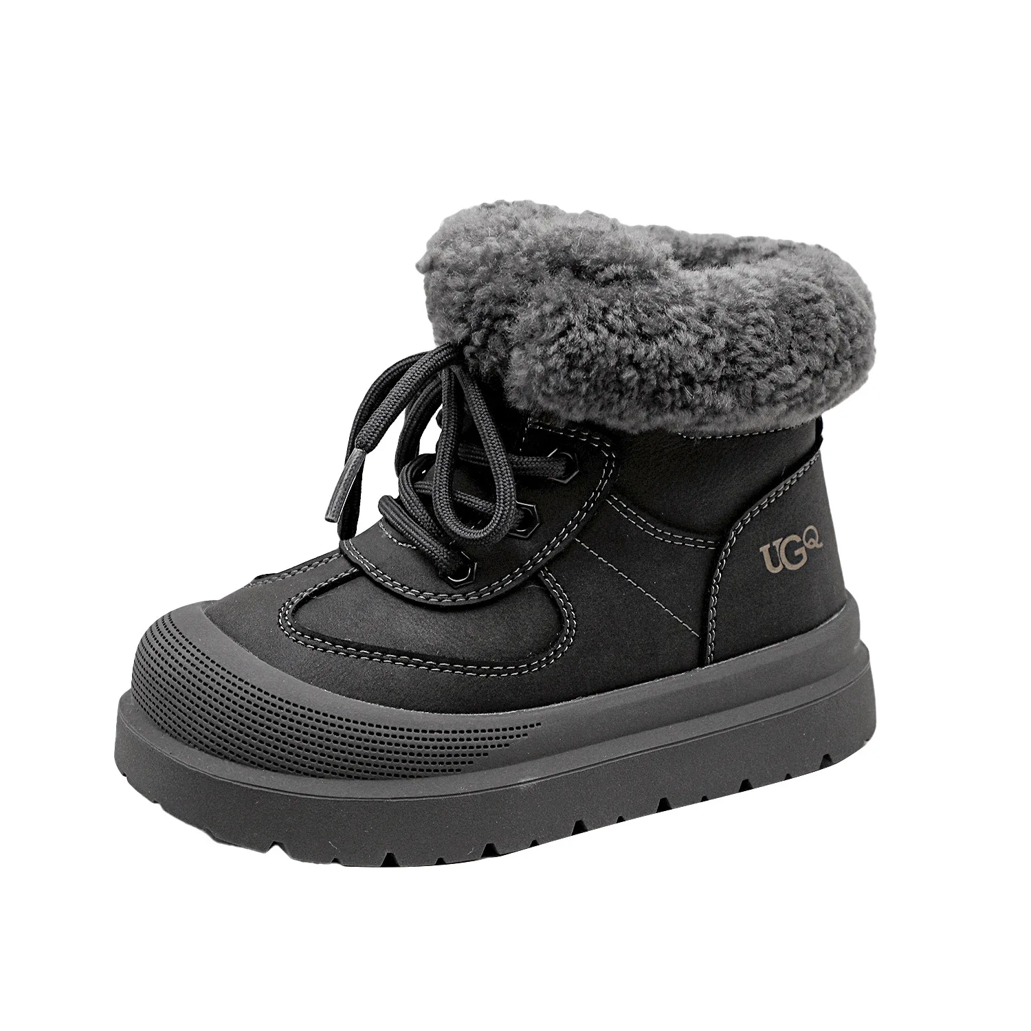 أطفال طفل دافئ حذاء من الجلد شتاء جديد للأطفال بنين بنات أنيق متعدد الاستخدامات في الهواء الطلق مبطن بالصوف سميكة الثلوج الأحذية #1