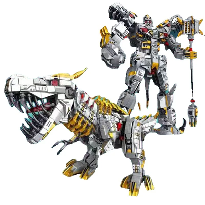 

2 in 1 Deformation Robot Building Blocks Transformation Dinosaur Aircraft Weapons Bricks Set Toys For Children Birthday Gift Boy