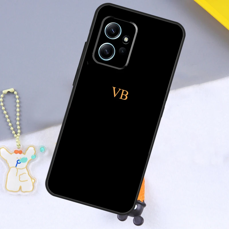 Pastel Custom Initials Monogram Case For Xiaomi Redmi Note 12 9 10 11 Pro 12S 9S 10S 11S Cover For Redmi 12 13C 12C 9C 10C