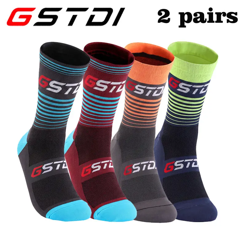 2 Pairs Neue Radfahren Socken Fahrrad Krankenschwester Kompression Rennrad Laufen Mtb Kniehohe Outdoor Sport Racing Sport Socken hohe Qualität