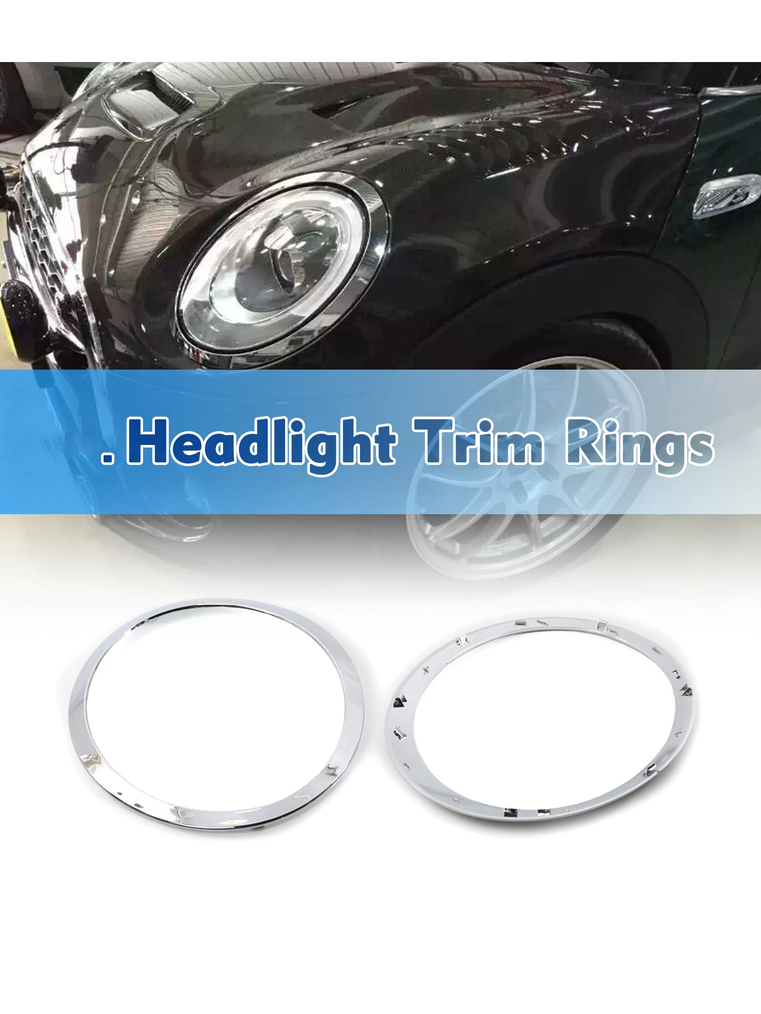 Headlamp Electroplated Trim For BMW Mini R55 51137149905 51137149906