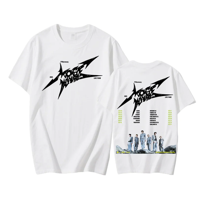 

P1Harmony tour2025 T Shirt Summer new Korean boy band Tee-shirt Sleeve Korean 100%Cotton Clothing High Quality Female/Male Tops