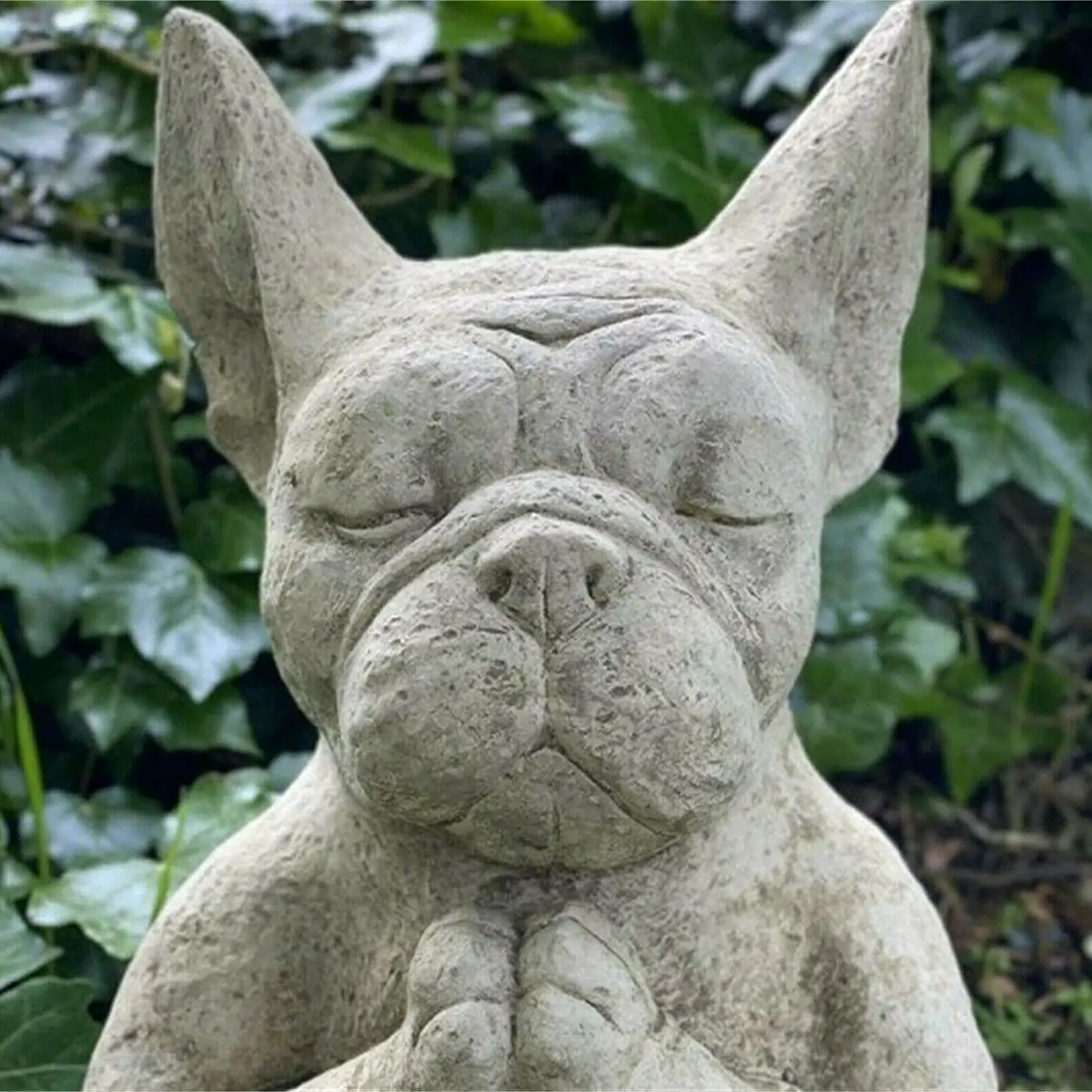 Estatua de decoración de Bulldog Francés para jardín, artesanía de resina para patio, decoración para exteriores