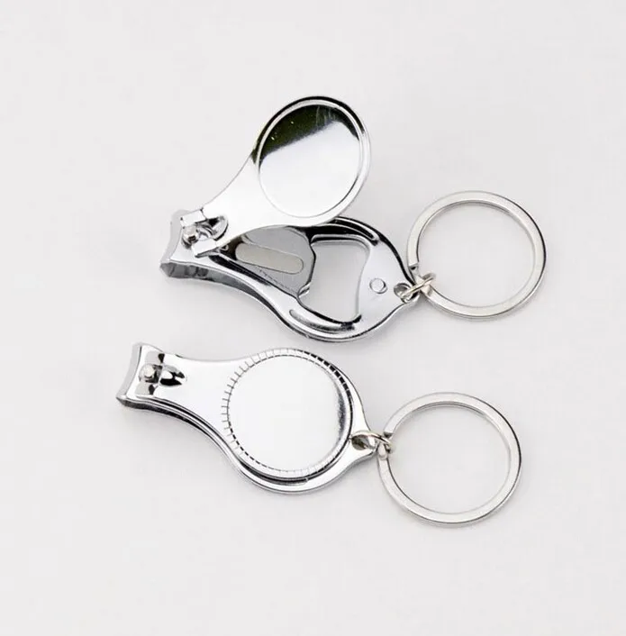 1 Piece Small Foldable Stainless Steel Nail Clippers Key Chain Cutter Trimmer Metal Keychain Opener Key Ring 17084