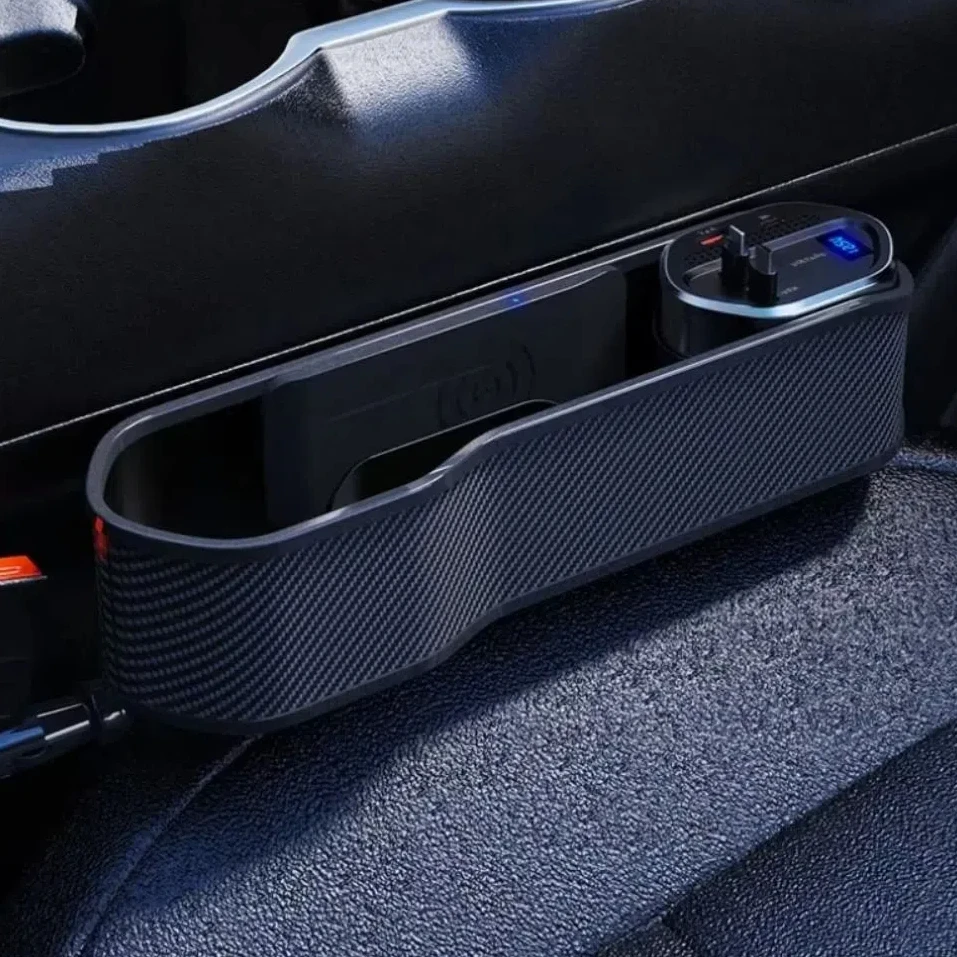 

Fast Charging Front Seat Side Storage Case USB-C/Lightning Large Capacity USB Type-C Seat Gap Filler Easy Installation Anti-slip