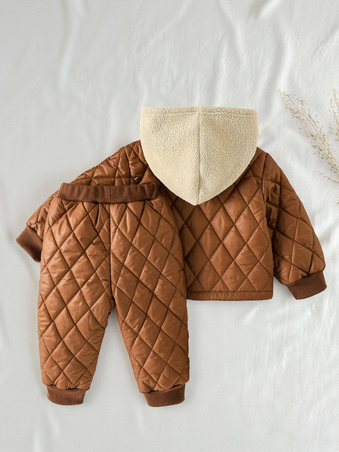 2Pcs Winter Baby Boy Fleece Inside Clothes Set Hooded Jacket+Pant Infant Toddler Child Clothing Suit Coat Baby Clothes For 1-3Y