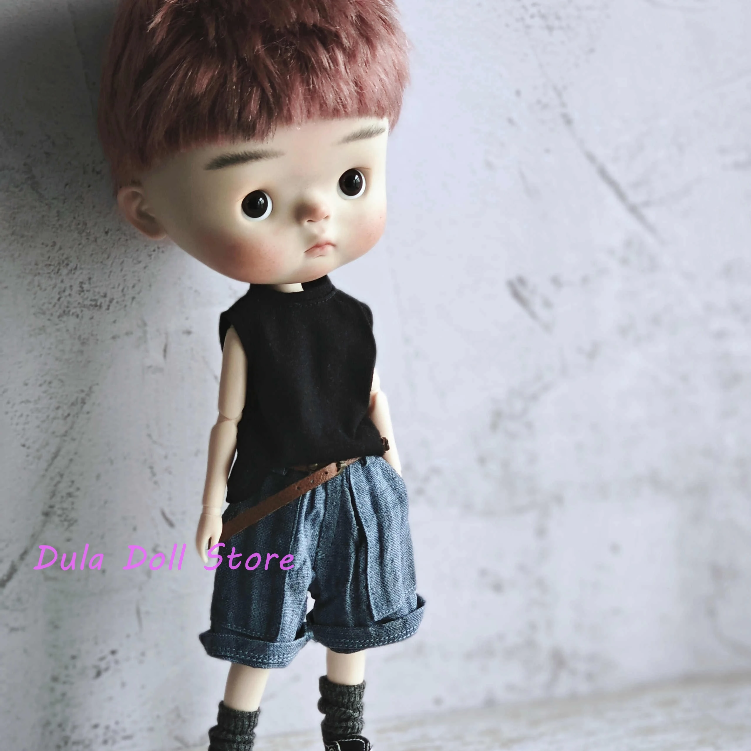 2026 Dula Doll Clothes Cut off sleeve vest and five quarter linen pants Blythe Landoudou Landaob24 ob22 Azone Doll - Detail 1