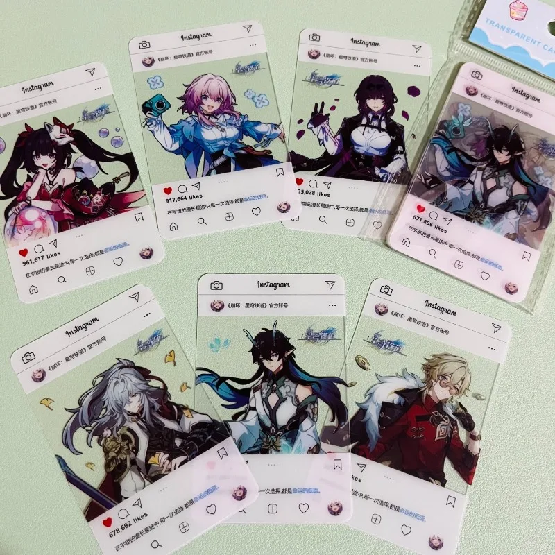 6Pcs/Pack Game  Dan Heng·Imbibitor Lunae March 7th Aventurine Kafka Jing Yuan Sparkle Photo Pvc Transparent Card