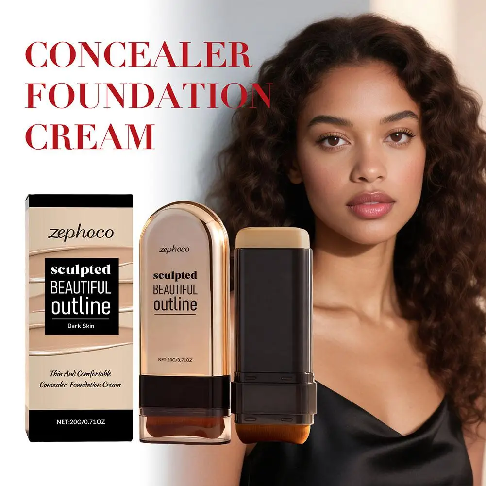 Corrector Humectante de Larga Duración Zephoco en Barra, Cubre Ojeras, Cicatrices de Acné, Cobertura Total, Base de Maquillaje Facial